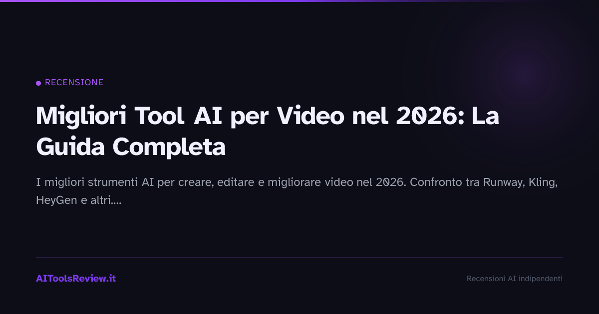 Migliori Tool AI per Video nel 2026: La Guida Completa